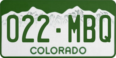 CO license plate 022MBQ