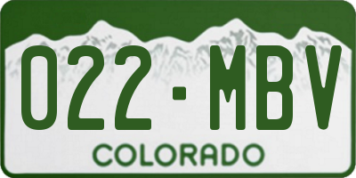 CO license plate 022MBV