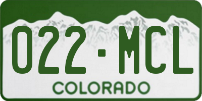 CO license plate 022MCL