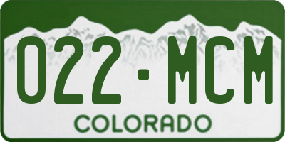 CO license plate 022MCM