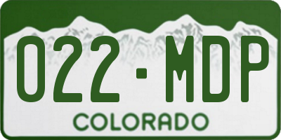 CO license plate 022MDP
