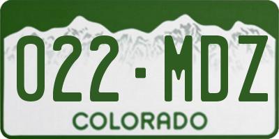 CO license plate 022MDZ