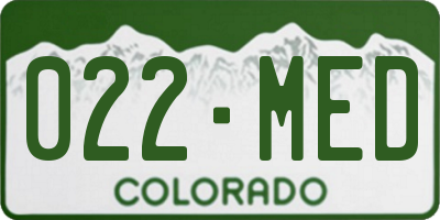 CO license plate 022MED