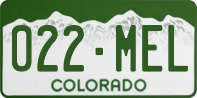 CO license plate 022MEL