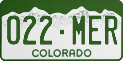 CO license plate 022MER