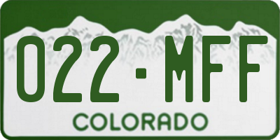 CO license plate 022MFF