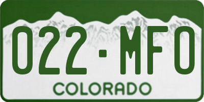 CO license plate 022MFO