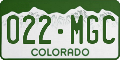 CO license plate 022MGC