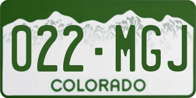 CO license plate 022MGJ