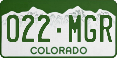 CO license plate 022MGR
