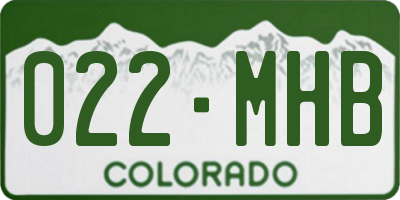 CO license plate 022MHB
