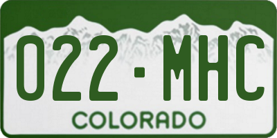 CO license plate 022MHC