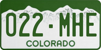 CO license plate 022MHE