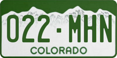 CO license plate 022MHN