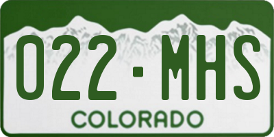 CO license plate 022MHS
