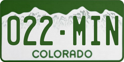 CO license plate 022MIN