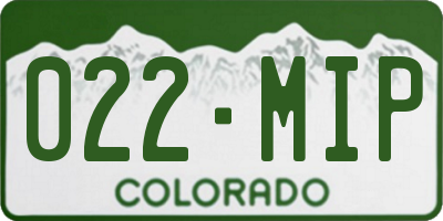 CO license plate 022MIP