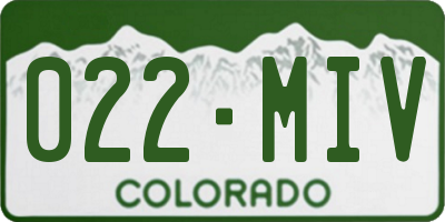 CO license plate 022MIV