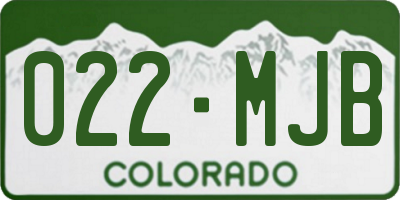 CO license plate 022MJB