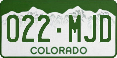 CO license plate 022MJD