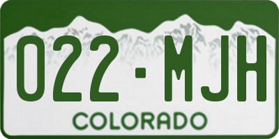 CO license plate 022MJH