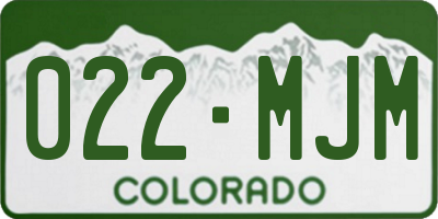 CO license plate 022MJM