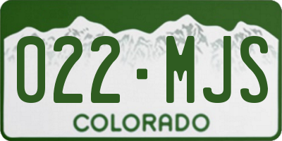 CO license plate 022MJS