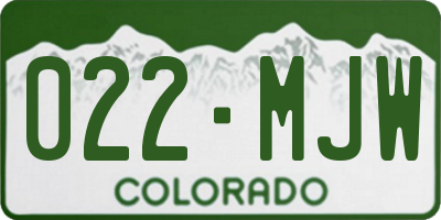 CO license plate 022MJW