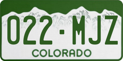 CO license plate 022MJZ
