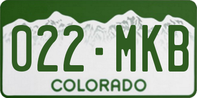 CO license plate 022MKB
