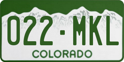 CO license plate 022MKL