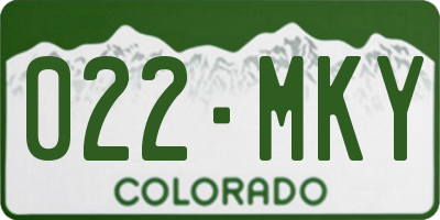 CO license plate 022MKY