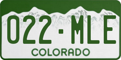 CO license plate 022MLE