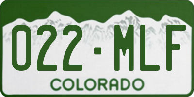 CO license plate 022MLF