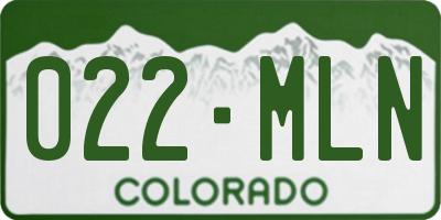 CO license plate 022MLN