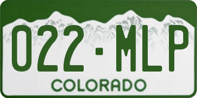 CO license plate 022MLP