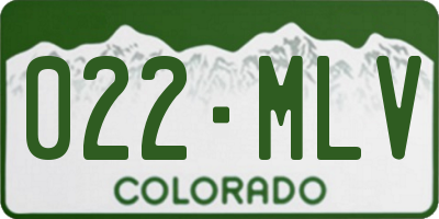 CO license plate 022MLV