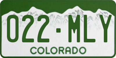 CO license plate 022MLY