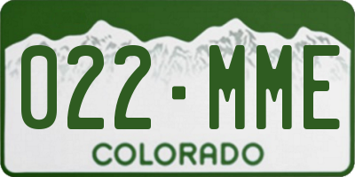 CO license plate 022MME