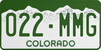 CO license plate 022MMG
