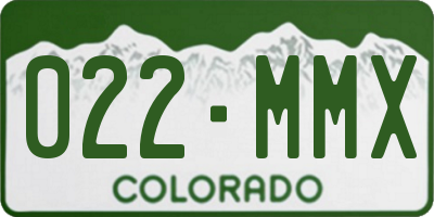CO license plate 022MMX