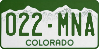CO license plate 022MNA