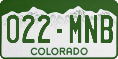 CO license plate 022MNB