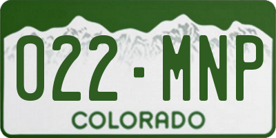 CO license plate 022MNP