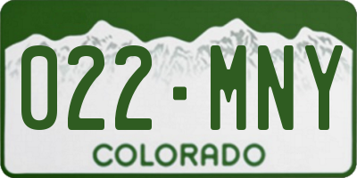 CO license plate 022MNY