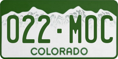 CO license plate 022MOC