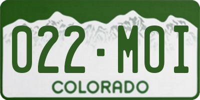 CO license plate 022MOI
