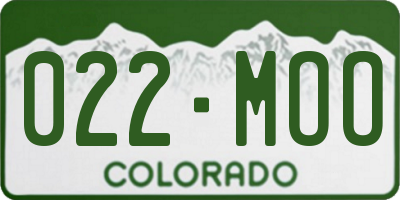 CO license plate 022MOO