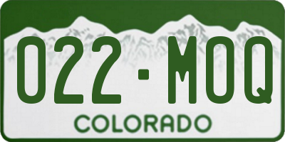 CO license plate 022MOQ