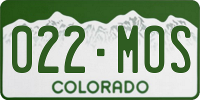 CO license plate 022MOS